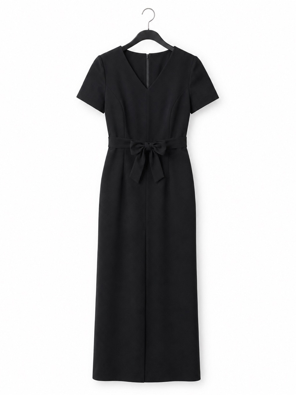 Vince Camuto Black V-Neck Maxi Dress with Self Tie